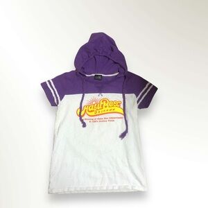 Purple and white t shirt retro style hoodie 
Habu Box medium